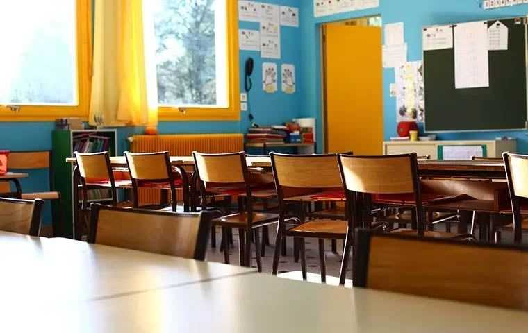 Inside of an empty classroom